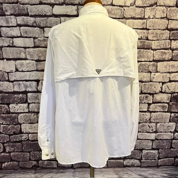 Columbia White Long Sleeve Button Down Top Size XL - Picture 6 of 9